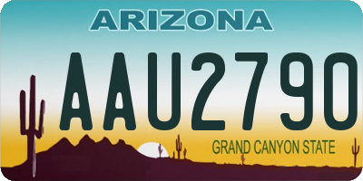 AZ license plate AAU2790