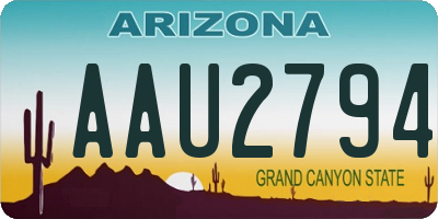 AZ license plate AAU2794