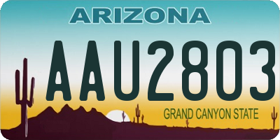 AZ license plate AAU2803