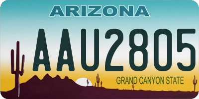 AZ license plate AAU2805