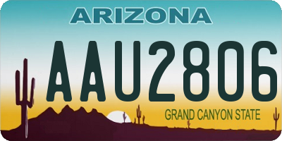 AZ license plate AAU2806