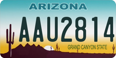 AZ license plate AAU2814