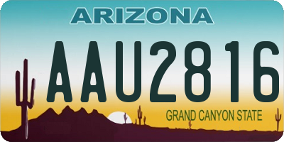 AZ license plate AAU2816