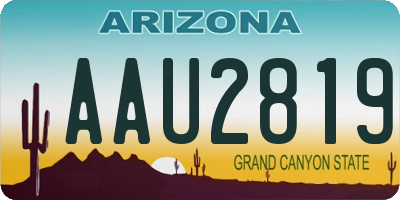AZ license plate AAU2819