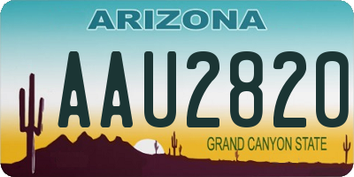 AZ license plate AAU2820