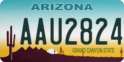 AZ license plate AAU2824