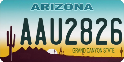 AZ license plate AAU2826