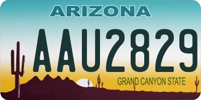 AZ license plate AAU2829