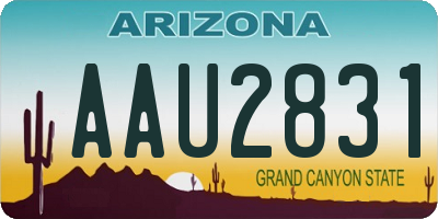 AZ license plate AAU2831