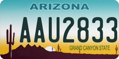 AZ license plate AAU2833