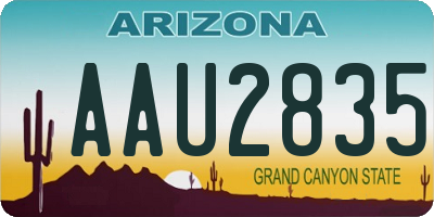 AZ license plate AAU2835