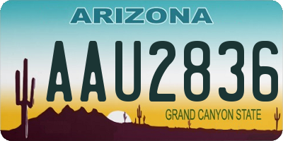 AZ license plate AAU2836