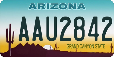 AZ license plate AAU2842