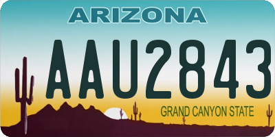 AZ license plate AAU2843