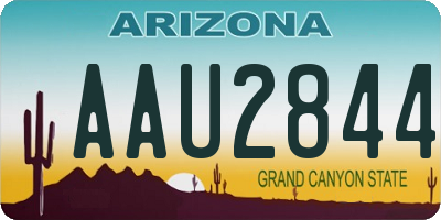 AZ license plate AAU2844