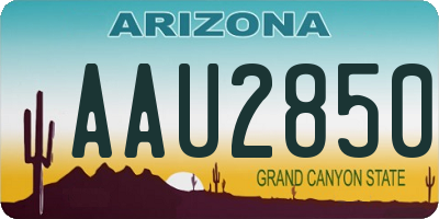 AZ license plate AAU2850