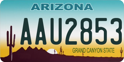 AZ license plate AAU2853