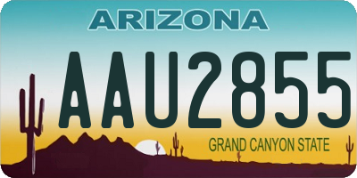 AZ license plate AAU2855