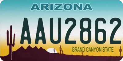 AZ license plate AAU2862