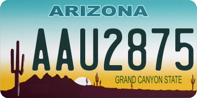 AZ license plate AAU2875