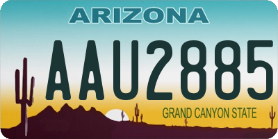 AZ license plate AAU2885