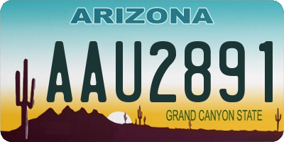 AZ license plate AAU2891