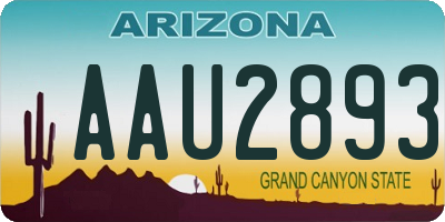 AZ license plate AAU2893