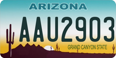 AZ license plate AAU2903