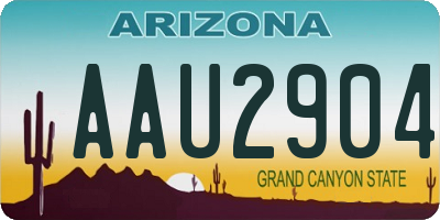 AZ license plate AAU2904