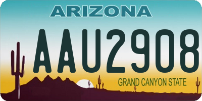 AZ license plate AAU2908