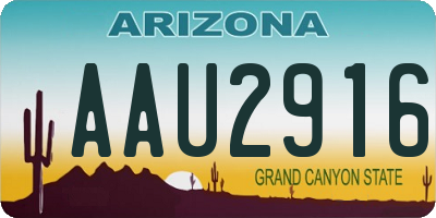 AZ license plate AAU2916