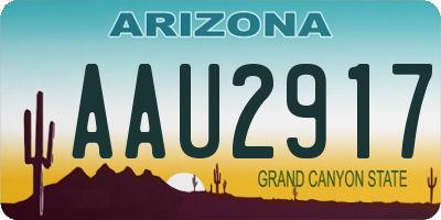 AZ license plate AAU2917