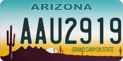 AZ license plate AAU2919