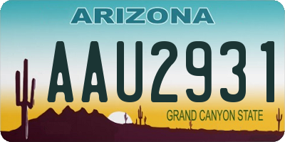 AZ license plate AAU2931