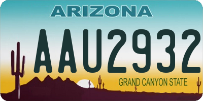 AZ license plate AAU2932