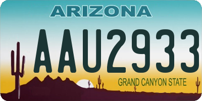 AZ license plate AAU2933