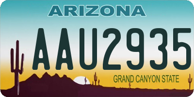 AZ license plate AAU2935