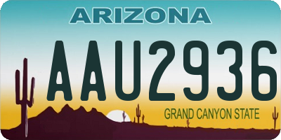 AZ license plate AAU2936