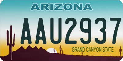 AZ license plate AAU2937