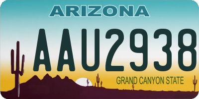 AZ license plate AAU2938