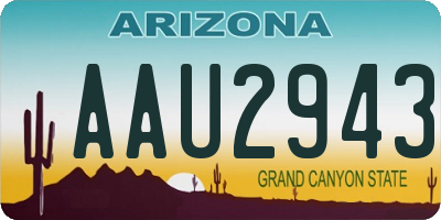 AZ license plate AAU2943