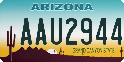 AZ license plate AAU2944