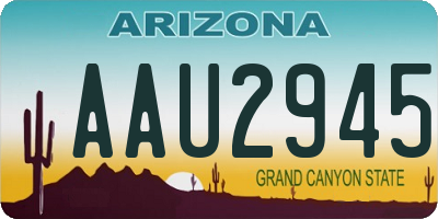 AZ license plate AAU2945