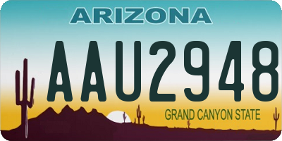 AZ license plate AAU2948