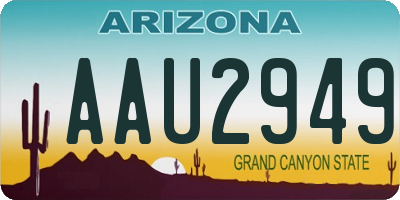 AZ license plate AAU2949