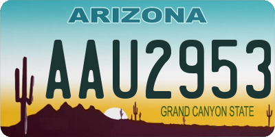 AZ license plate AAU2953