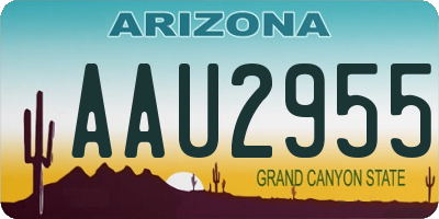 AZ license plate AAU2955