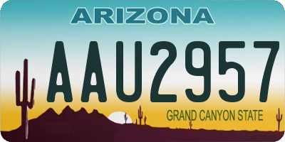 AZ license plate AAU2957