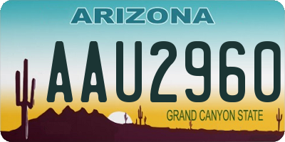 AZ license plate AAU2960