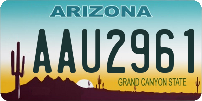 AZ license plate AAU2961